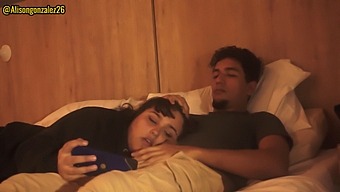 Step-Sister Surprises Me With A Deep Throat Blowjob In The Middle Of Watching A Movie