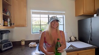 Beautiful Blonde Cheats With Hot Neighbor While Her Wife Is Away.